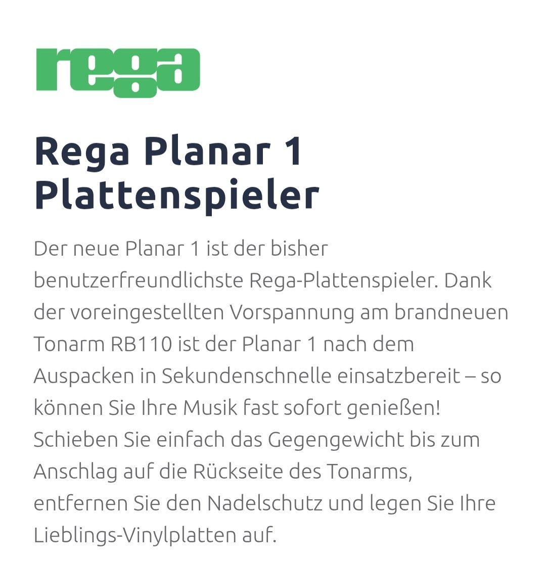 Rega Plattenspieler: Rega Planar 1 Schallplattenspieler – Gebraucht aus Rigi-Kaltbad von Marion_Fercher 5