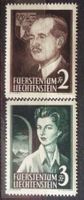 LIECHTENSTEIN 1955: Fürst 2 Fr. und Fürstin 3 Fr., **