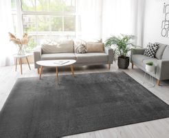 -50% 🔥🔥‼️ Teppich Wohnzimmer XXXL 240x340 Antrazith