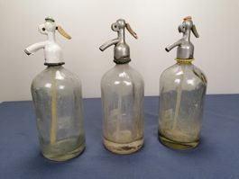 3er Set alte Syphon Flaschen