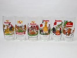 6x Kronenbourg Bier Gläser, 2dl geeicht Bierglas