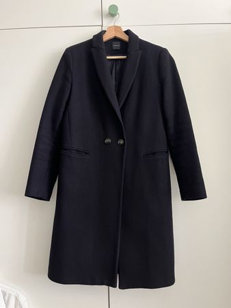 Promod Black Wool Blend Coat with Cashmere