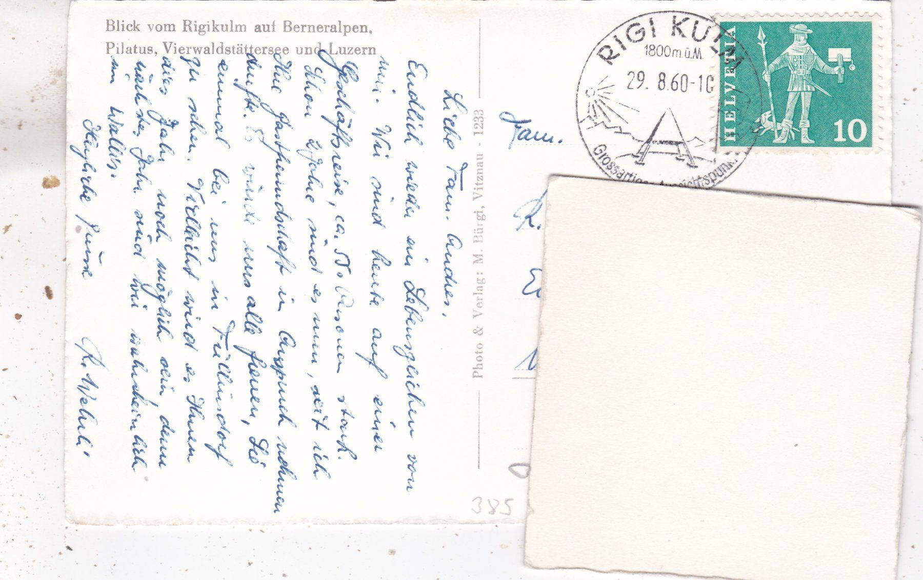 Cartoline postali: Rigi Kulm 1960 – Usato da Herisau venduto da Lisegrat2008 1