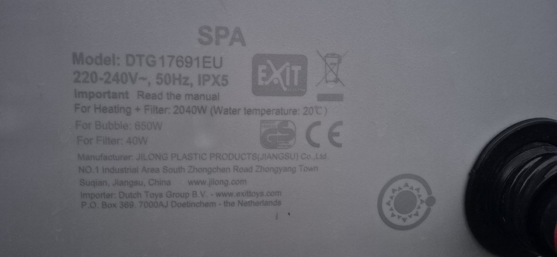 Piscines: EXIT Wirlpool Motor Luft Filter Heizung – D'occasion à Busswil TG par Deguegi 1