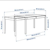 TONSTAD Extendable Table 140/196x85 cm White