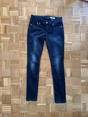 H&M Skinny Jeans Low Waist Dunkelblau Grösse 28/32
