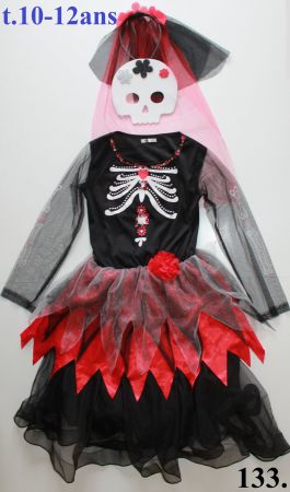 Costume squelette / Skelett t. 10 - 12 ans