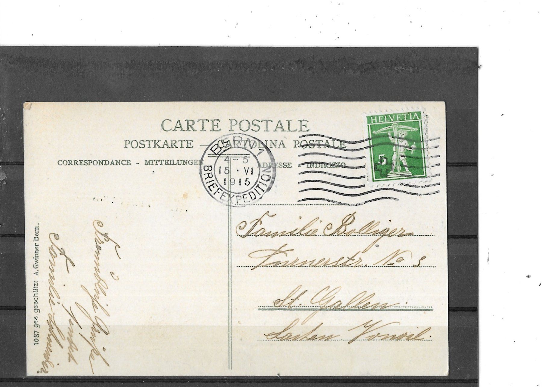 Cartes postales: BE Bärenkarte 1915 – D'occasion à Schocherswil par Wilare 1