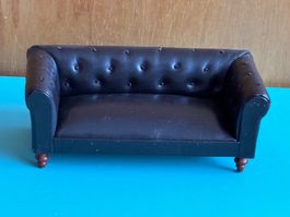 Chesterfield Sofa braun Leder Puppenhaus England