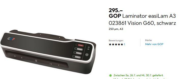 Macchine laminatrici: GOP Laminator easiLam A3 Vision G60 plastifieuse – Usato da Collonges venduto da arashee 6