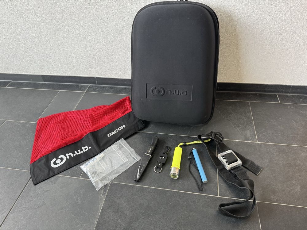 Diverse TAUCHER Artikel - Lampe, Rassel, Gewicht, Rucksack…. 1