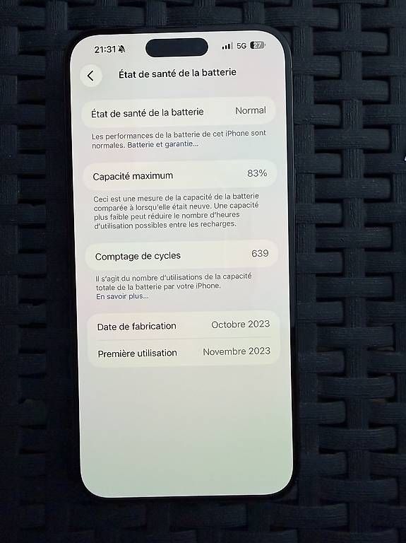 Handys / Smartphones: iPhone 15 pro max 256 noir / schwarz – Gebraucht aus Prêles von kev_sz75 1