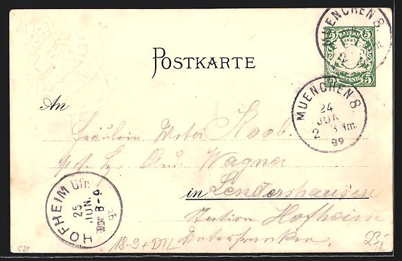 Cancelleria postale: Litho München, Bayer.-Veteranen-Krieger – Usato da Berlin venduto da bartko-reher 1