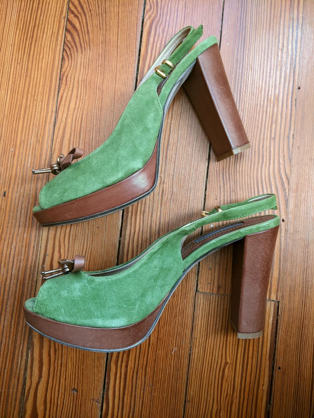 Scarpe da donna: ANGELO BERVICATO : Sandales daim vert / cuir brun 40 – Nuovo (secondo la descrizione) da Petit-Lancy venduto da lilycerise 2