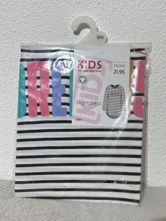 Neues Migros Nightdress KIDS, Grösse 134/140, Streifen