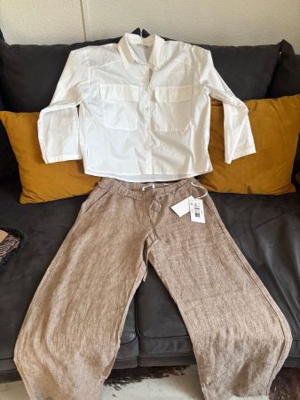 MAC Chiara Belt Chino Wide leg neu pures Leinen