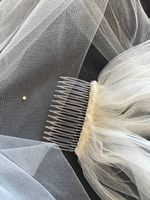 Brautschleier 290 cm weiss mit Strasssteinen