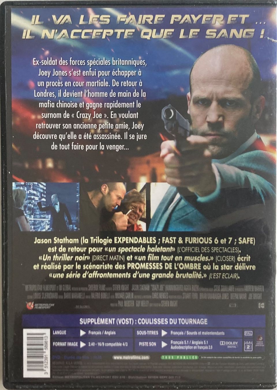 Tutti i DVDs: JASON STATHAM - CRAZY JOE – Usato da Poliez-Pittet venduto da Newtown-Records 1
