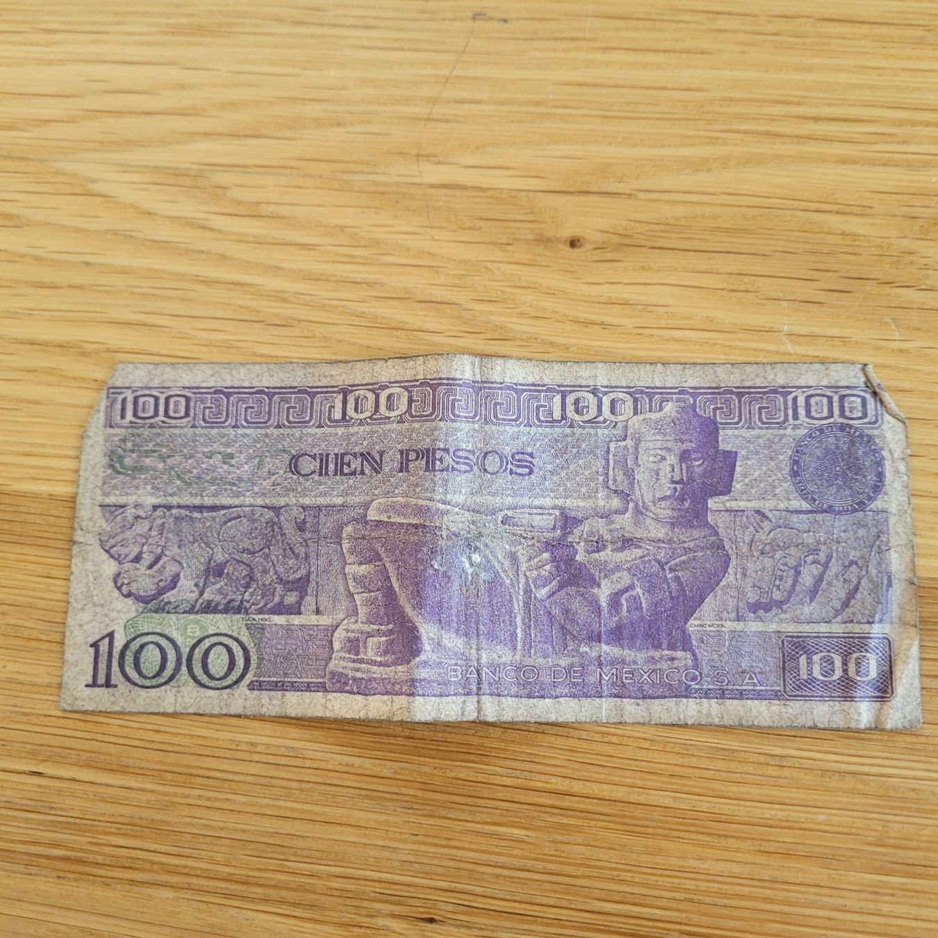 Banknoten: Banknote Mexico 100 – Gebraucht aus Biel/Bienne von Destockweb 1