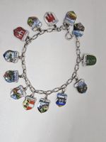 Betttelarmband 800 Silber mit 13 Wappenanhängern 17.4g