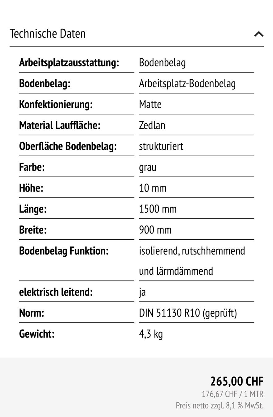 Tappetini fitness: neue Miltex Arbeitsplatzmatte Yoga Super – Nuovo (secondo la descrizione) da Necker venduto da liq24 5