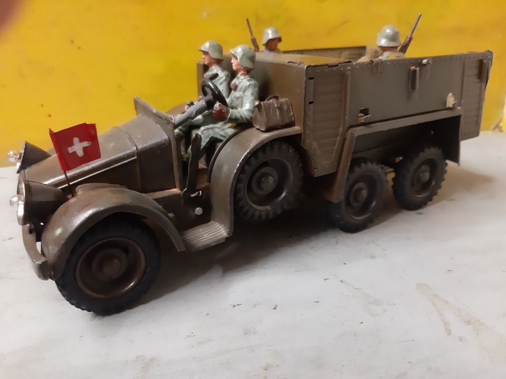 Jouets: Camion Krupp LKW, Lineol avec equipage suisse – D'occasion à Monthey par Jmbois 2