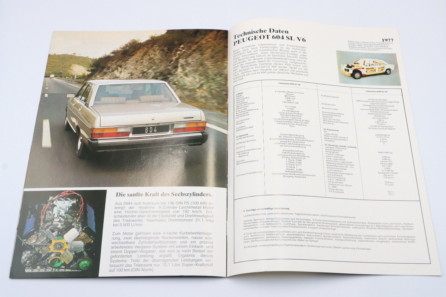 Peugeot Documenti: Peugeot 604 1977 Prospekt – Usato da Bühl b.Aarberg venduto da Collectorpassions 8