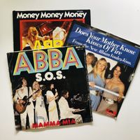 3 ABBA Singles Vinyl Vintage