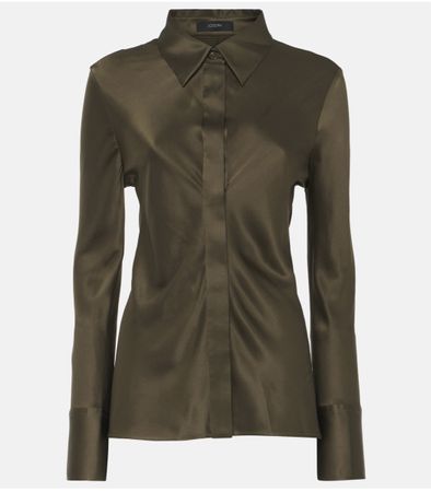 JOSEPH Bluse Seide Khaki FR36 CH34/36 Neu! NP 415 Fr.