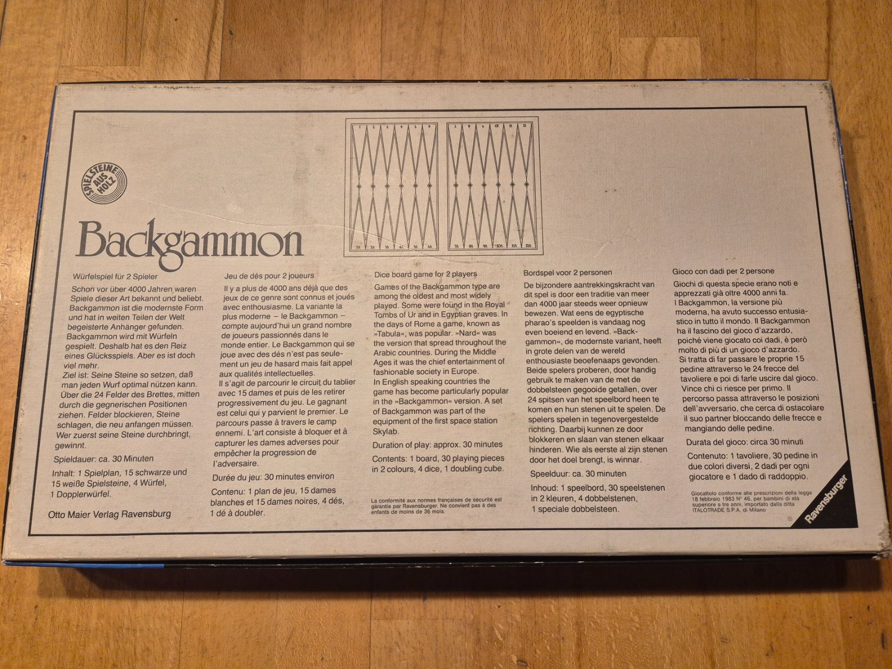 Ravensburger Jeux: Backgammon Spiel von Ravensburger – D'occasion à Ettiswil par beekeper13 1