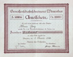 Genossenschaftsschreinerei Winterthur - 1930