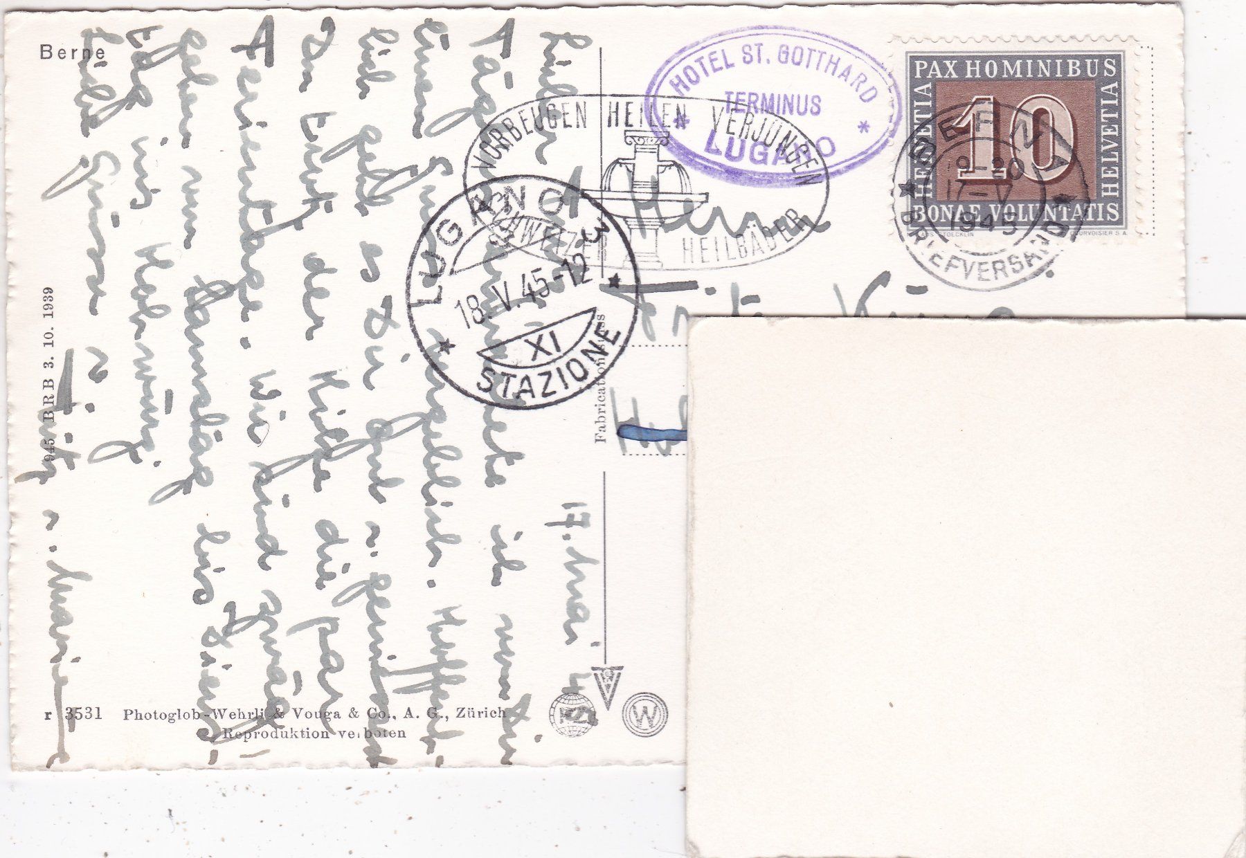 Cartoline postali: Bern 1945 – Usato da Herisau venduto da Lisegrat2008 1