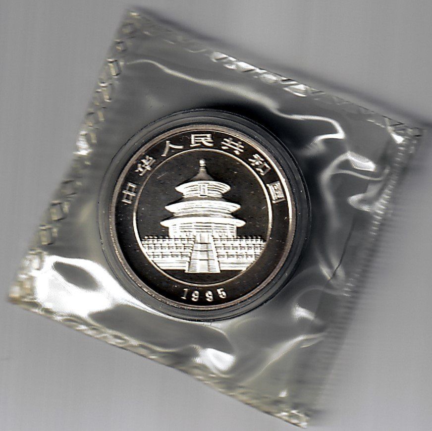 Tutti le monete: China 1995 1 oz Silber Panda BU - Short Twig, Micro Date – Nuovo e nell'imballaggio originale da Birr venduto da Chrysaor 1