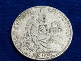 Peru Silbermünze 1 Sol 1923 Lima gebraucht Zustand
