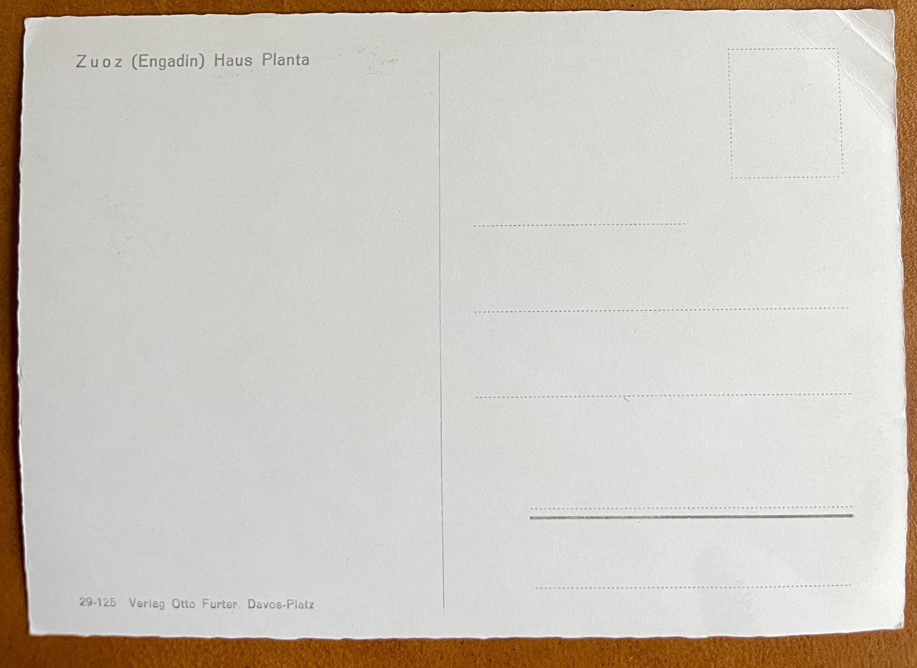 Cartoline postali: AK: ZUOZ - Haus Planta – Usato da Lutry venduto da Ediego 1
