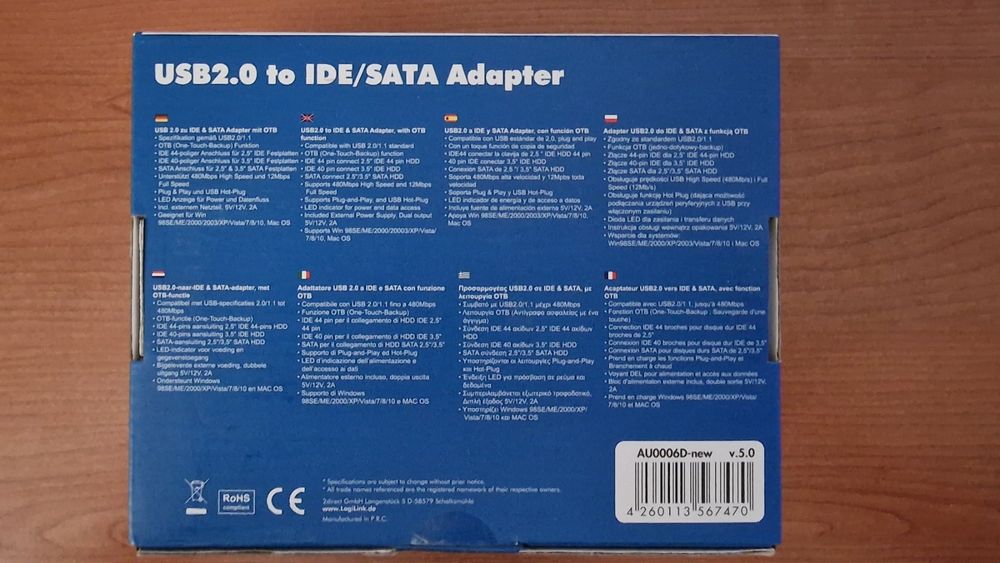 Adattatore USB 2.0 a Serial ATA - LOGILINK - IUSB2-SATA