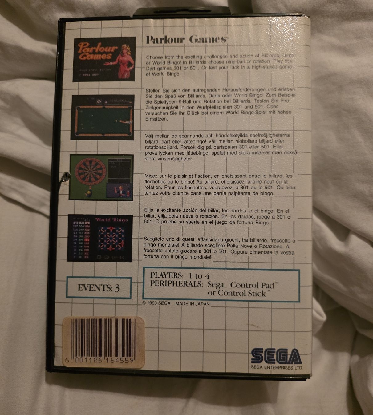 Sega Giochi: Sega Master System - Parlour Games  – Usato da Genève venduto da SpaceForce123456 1