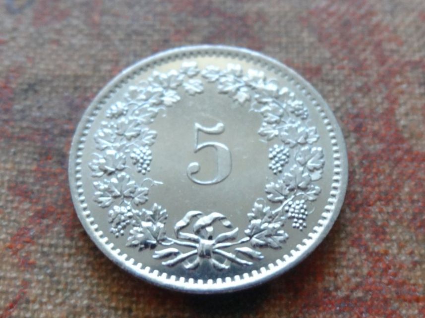 Alle Münzen: 5 Rp. 1977 – Gebraucht aus Romanel-sur-Lausanne von Swift13 1