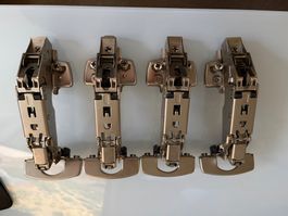 4 Hettich Weitwinkelscharniere inkl. Montageplatten