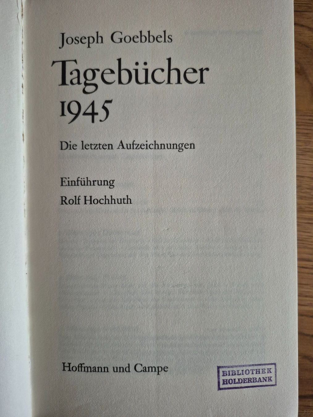 Libri: Joseph Goebbels Tagebücher 1945 – Usato da Balsthal venduto da Jamamoegg