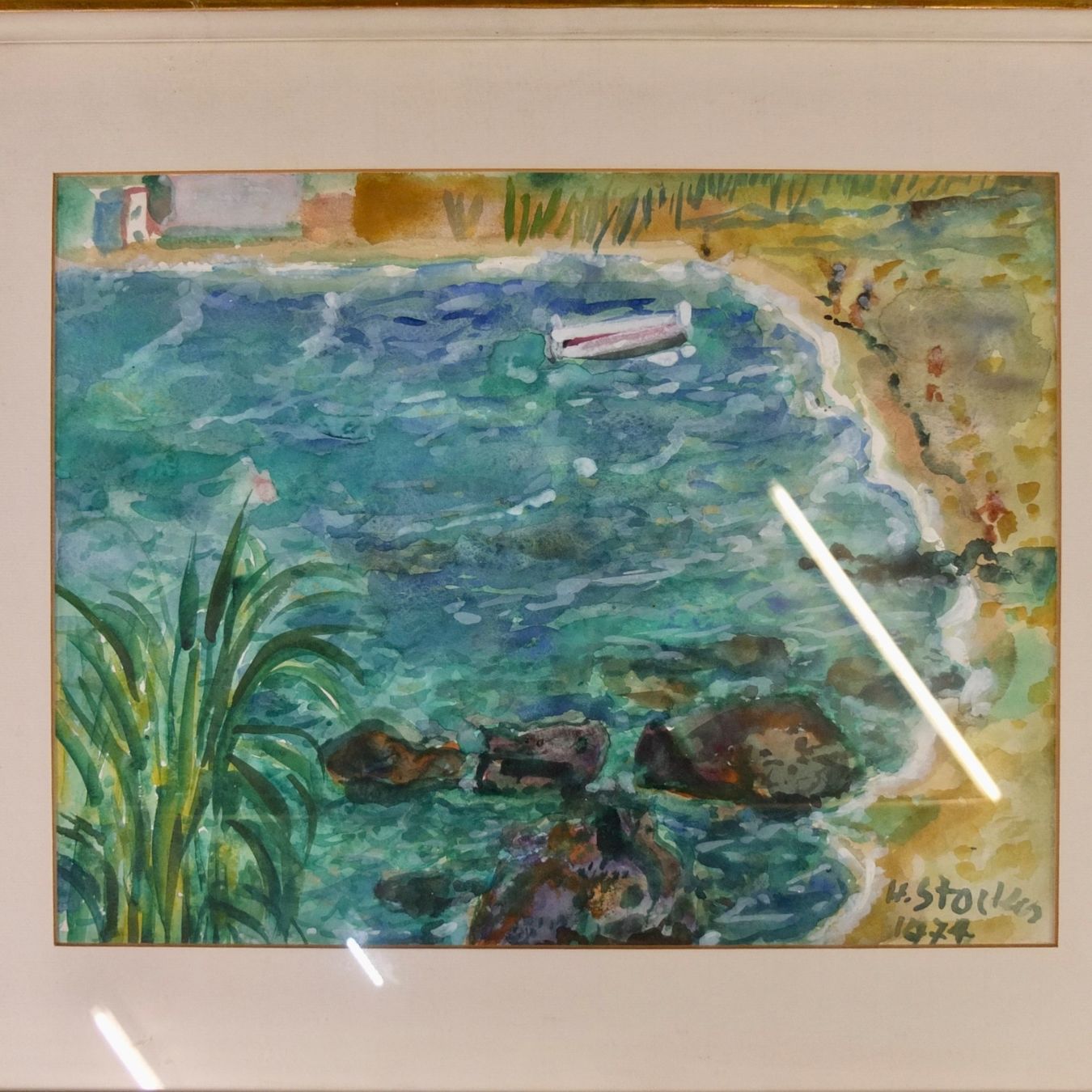 Dipinti: Hans Stocker, Ischia, 1974, Gemälde – Usato da Basel venduto da Brocki-auf-dem-Wolf 2