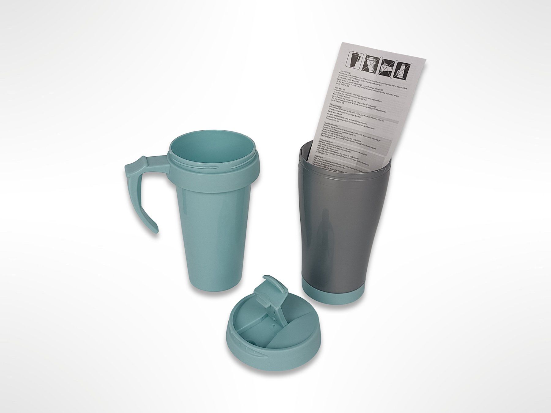 Contenitori & Simili: LBVYR grauer Thermodrinkbecher mit blauen Deckel – Usato da Suhr venduto da Restwert_Suhr