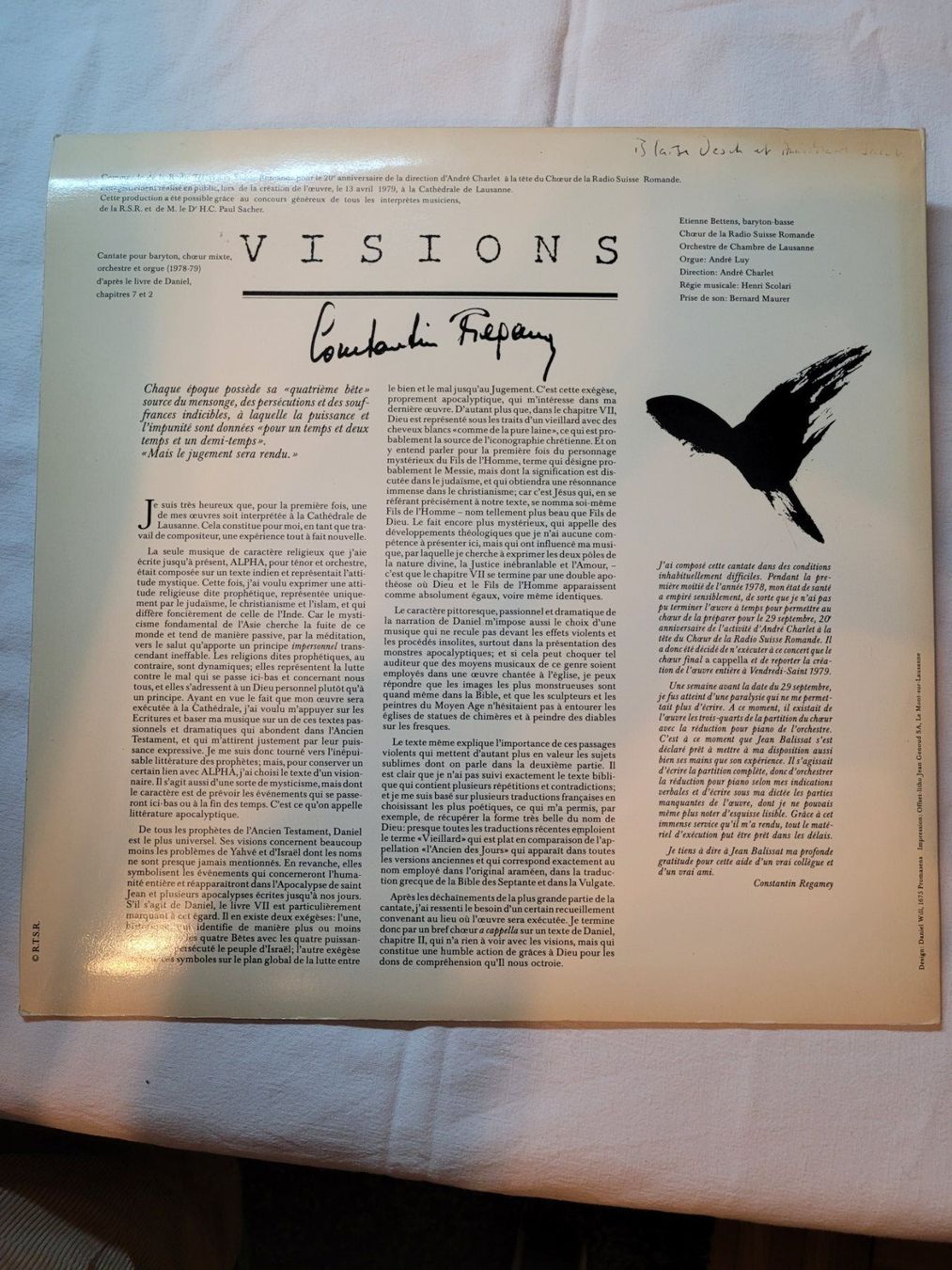 Vinyles: Disque Vinyle 33T Constantin Regaey VISIONS – D'occasion à La Chaux-de-Fonds par reu_kx5l 1