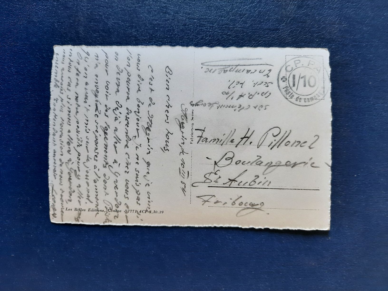 Cartoline postali: Ansichtskarte Meyrin, gest 1954 Feldpost – Usato da Marly venduto da neu-adlerauge65 1