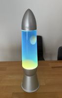 Lavalampe Retro Design silber/blau guter Zustand