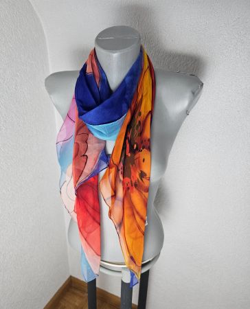 NEU! schöner Schal / Foulard ca. 160 * 50cm Vintage Blumen