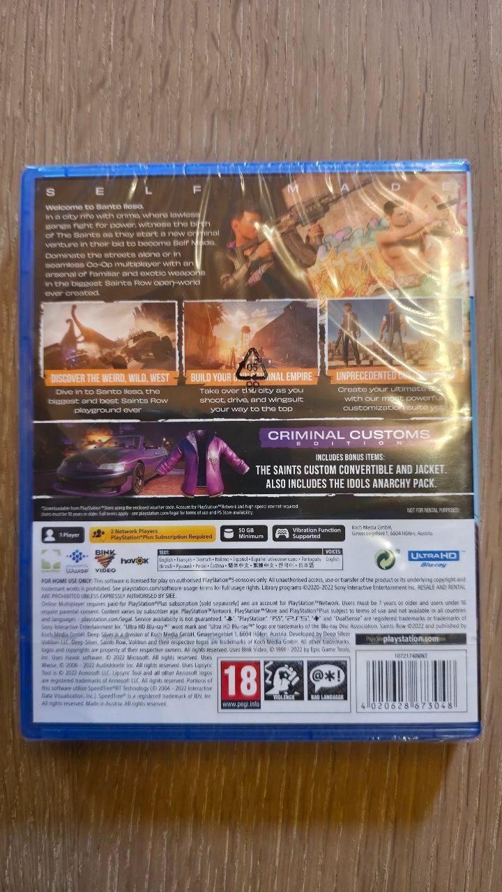 Sony Giochi: PS5, PlayStation 5, Game, Saints Row Criminal Customs Ed. – Nuovo e nell'imballaggio originale da Sirnach venduto da TheMrFreeman 1
