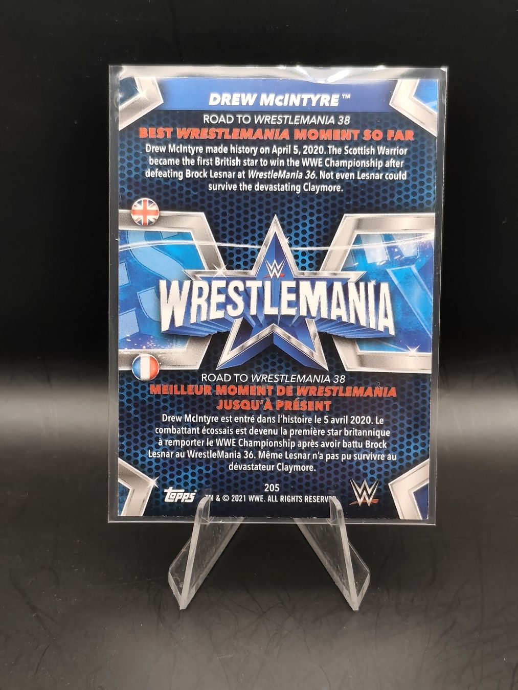 Topps Carte collezionabili: Drew McIntyre - Topps Wrestlemania 38 Karte - Insert – Usato da Ostermundigen venduto da DaCards 1