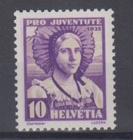 Variété Pro Juventute 74.3.01 retouche vers le 10