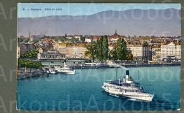 AK color Farblitho Genève GE Ville et rade, bâteaux ≈ 1929